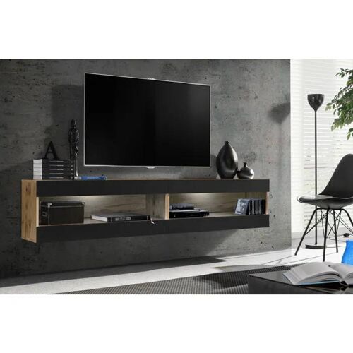 Meuble TV Ensemble Komodee TIVOLI SET4 Espace ouvert Wotan Noir 35 x 200 x 41 cm