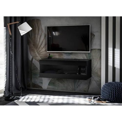 Meuble Tv Komodee Tivoli Rtv2 Espace Ouvert - Noir Noir 35 X 100 X 36 Cm