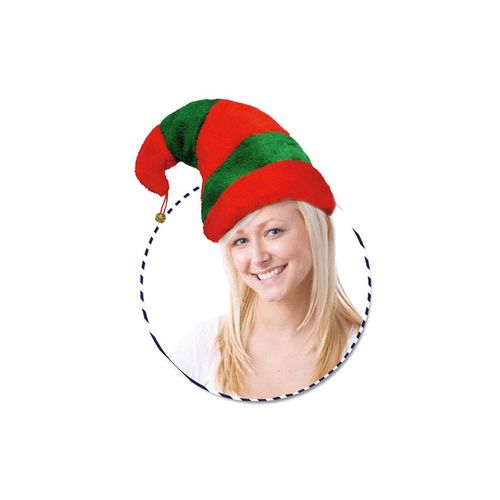 Bonnet De Lutin Ou Elfe Rouge Et Vert Avec Une Clochette (Taille Unique)