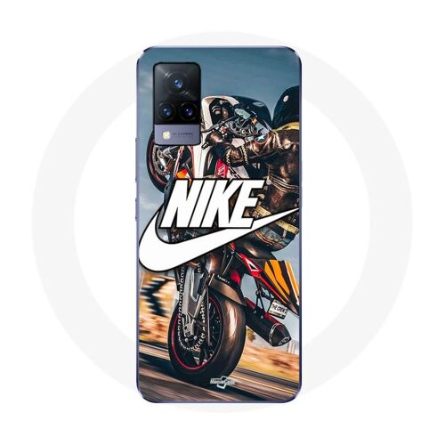 Coque Vivo V21 5g Nike Logo Blanc Roue Moto