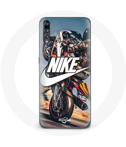 Coque Pour Huawei P20 Nike Logo Blanc Roue Moto