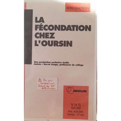 Vhs - Jeulin - La Fécondation Chez L' Oursin