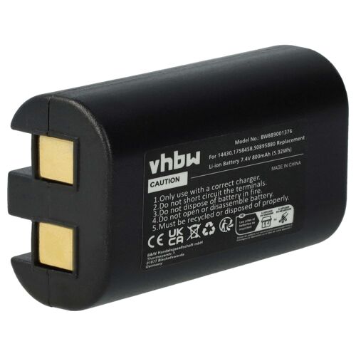 vhbw Batterie compatible avec Dymo LabelManager PnP, 260, 260 P, 280 imprimante, scanner, imprimante d'étiquettes (800mAh, 7,4V, Li-ion)