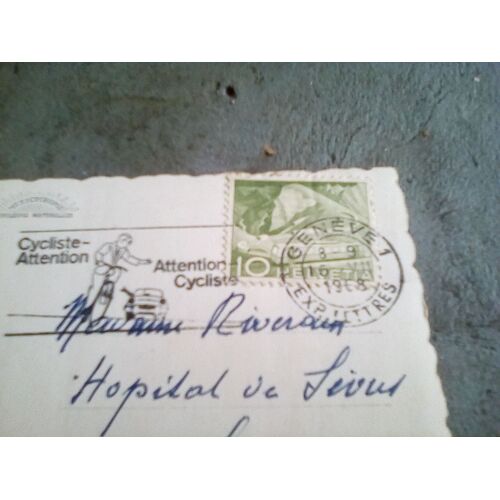 Timbre Suisse 10 Vert 1968