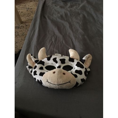 Envoi Immédiat Déguisement Cosplay Costume Masque Peluche Vache Vachette Taureau Animal Cornes Oreilles Blanc Noir Enfant Adulte Homme Femme Élastique Soirée Convention Bal Masqué Fête Black Sugar