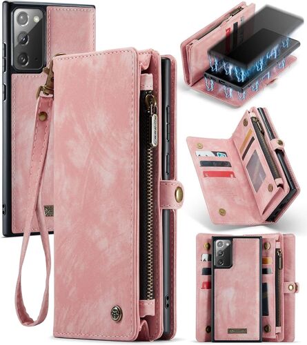 Detachable 2 En 1 Portefeuille Coque Samsung Galaxy Note 20 Portable Design Magnetique Tpu Cuir Support Folio Fentes Pour Cartes Cordon Fermeture Eclair Etui Housse Samsung Galaxy Note 20 5g