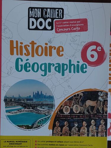 Histoire Géographie 6e (2022) - Mon Cahier Doc - Spécimen Par Association Concours Carto. 9782210117006