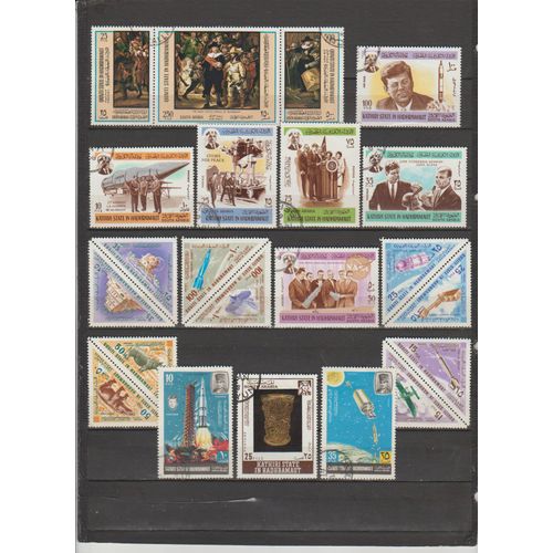 32 Timbres Arabie Du Sud ( Hadhramaut) Obliteres & N
