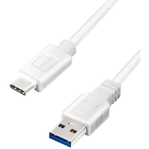 LogiLink Câble USB 3.2, USB-A - USB-C, 0,5 m, blanc