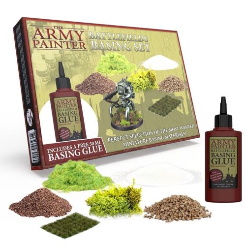 The Army Painter Battlefields Basing Set Collection De Base Pour Socles Et Décors Avec Guide Et Colle Gratuits Pour La Peinture Sur Figurines De Wargames Et Jeux De Rôle