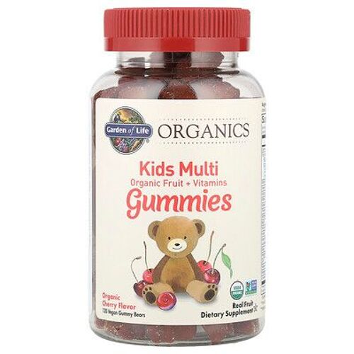 Garden Of Life, Gommes Multivitamines Pour Enfants, Cerise Biologique, 120 Ours Gélifiés Vegan