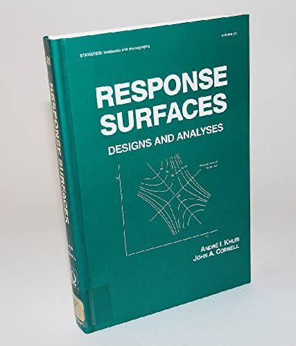 Response Surfaces: Designs And Analyses: Response Surfaces Vol 81 (Statistics: Textbooks & Monographs)