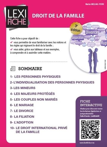 Droit De La Famille - Lexifiche 3e Édition