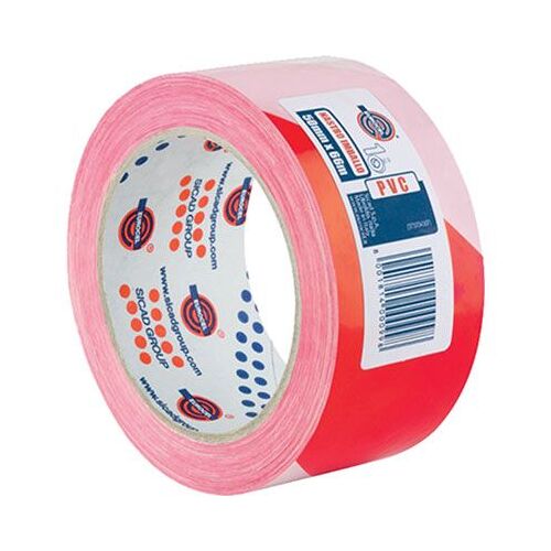 2 X PVC BLANC/ROUGE MM 50 ML 66 RUBAN ADHÉSIF DE SIGNALISATION 350 BR EUROCEL