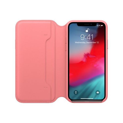 Apple Folio - Étui À Rabat Pour Téléphone Portable - Cuir - Rose Pivoine - Pour Iphone Xs