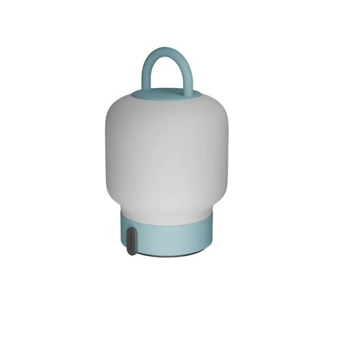 Kooduu - Lampe De Table Portable, Dimmable Et Rechargeable Via Usb - Verre Opale, Turquoise Loome Smokey Teal