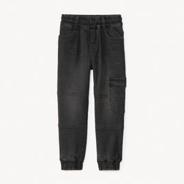 Jean Jogger En Denim Doublé Pour Garçon - Noir