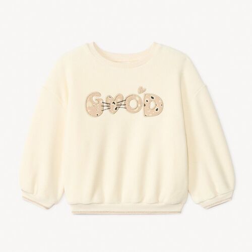 Sweat Polaire Oversize Pour Bébé Fille - Ecru