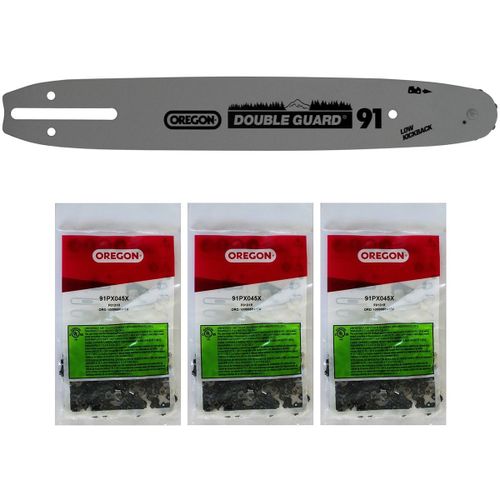 Guide 12 pouces avec lot de 3 chaînes 45 maillons OREGON pour tronçonneuse GT ELEC