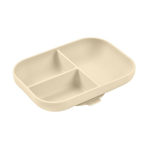 Assiette Ventousée Et Compartimentée En Silicone Argile - Beige