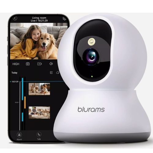 Caméra Sécurité Maison Wifi 2.4ghz Audio Bidirectionnel Vision Jour Nuit Détection Mouvement 360° Installation Murale Plafond Facile