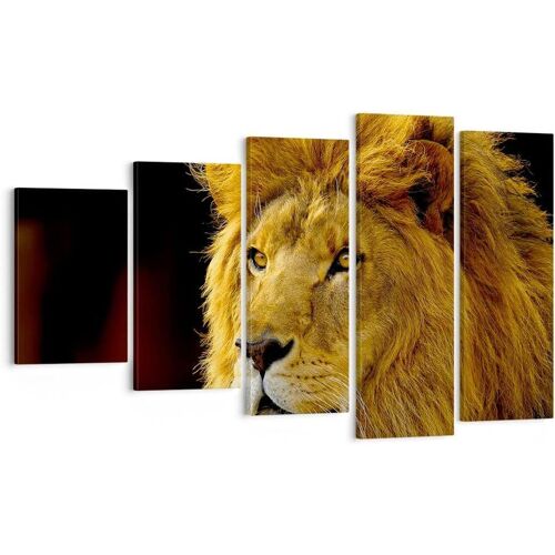 Impression sur toile murale avec animaux, lion, nature, prédateur, Afrique, impressions artistiques pour décoration de la maison, salon, chambre à coucher 150 x 80 cm. (sans cadre)