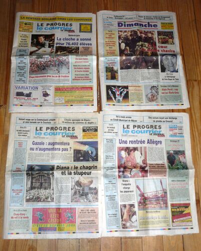 Accident De Lady Diana L1997, Lot De 4 Le Progrès-Courrier De Saône Et Loire