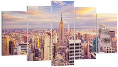 Impression sur toile murale avec gratte-ciel de la ville de New York - Impressions artistiques pour décoration de la maison, salon, chambre à coucher 200 x 100 cm. (sans cadre)