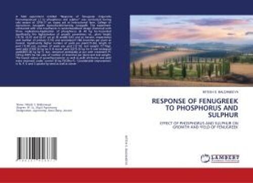 Response Of Fenugreek To Phosphorus And Sulphur
