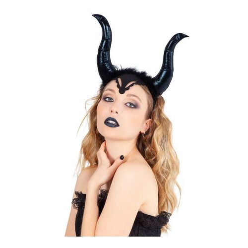 Bandeau Noir À Cornes De Méchante Sorcière