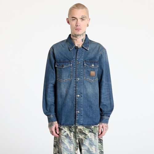 Veste Carhartt Wip Lincoln Shirt Jacket Unisex Blue Worn Used Wash L