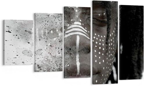 Art mural sur toile - Portrait d'une femme - Art africain - Impressions sur toile pour décoration de la maison, salon, chambre à coucher 150 x 80 cm. (sans cadre)