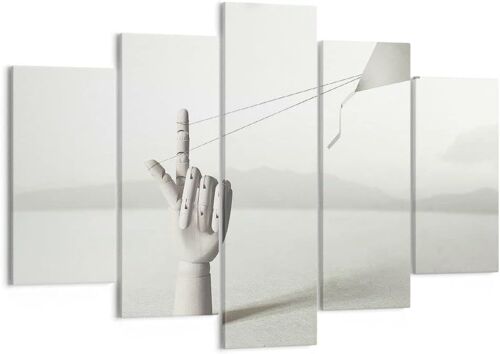 Art mural sur toile - Motif abstrait - Cerf-volant à main - Impressions sur toile - Impressions d'art pour décoration de la maison, salon, chambre à coucher 200 x 100 cm. (sans cadre)