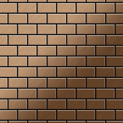 Mosaïque métal massif Carrelage Titane brossé Amber cuivre Grosseur 1,6mm ALLOY House-Ti-AB 0,98 m2