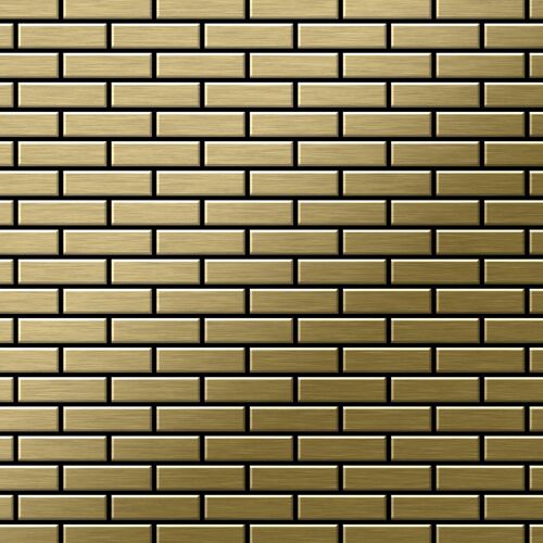 Mosaïque métal massif Carrelage Titane brossé Gold doré Grosseur 1,6mm ALLOY PK-Ti-GB 0,88 m2