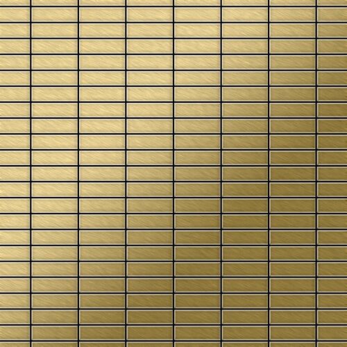 Mosaïque métal massif Carrelage Titane brossé Gold doré Grosseur 1,6mm ALLOY Cabin-Ti-GB 1,01 m2