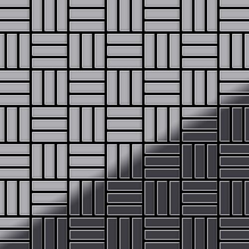 Mosaïque métal massif Carrelage Acier inoxydable miroir gris Grosseur 1,6mm ALLOY Basketweave-S-S-M 0,82 m2