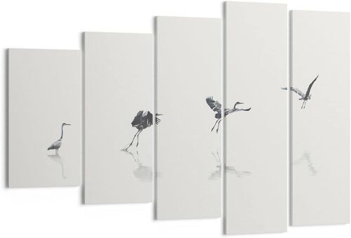 Impression sur toile murale avec motif oiseau, héron, vol naturel, impressions artistiques pour décoration de la maison, salon, chambre à coucher 200 x 100 cm. (sans cadre)