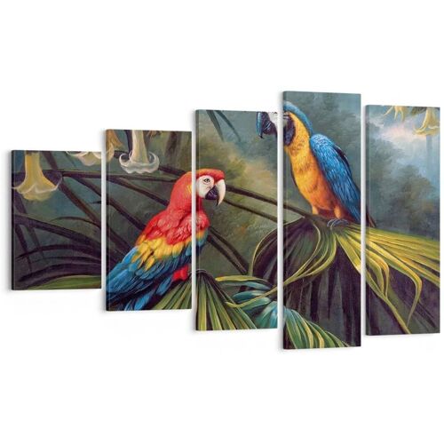 Art mural sur toile - Ara perroquet - Animaux de la forêt tropicale - Impressions sur toile pour décoration de la maison, salon, chambre à coucher 200 x 100 cm. (sans cadre)