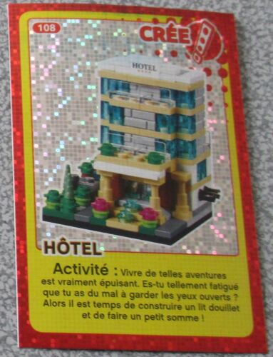 Carte Auchan 2018 : Crée Ton Monde Lego - N°108 Hôtel - Carte Spéciale Brillante
