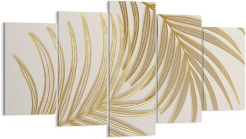 Art mural sur toile - Tableau abstrait - Feuille de palmier - Impressions sur toile - Impressions d'art pour décoration de la maison, salon, chambre à coucher 100 x 55 cm. (sans cadre)