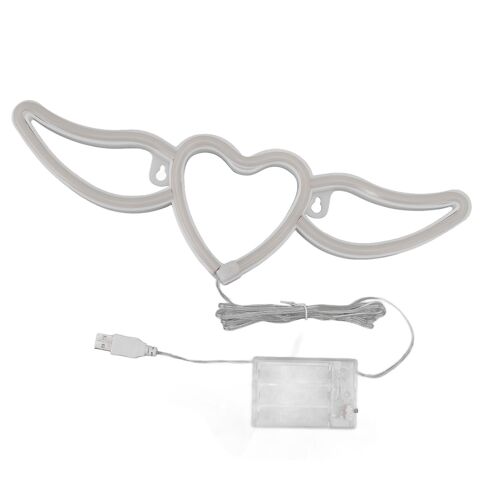 Led Neon Light Heart Shaped Wing Shape Neon Wall Light Pour Restaurants Bars Party Décorations