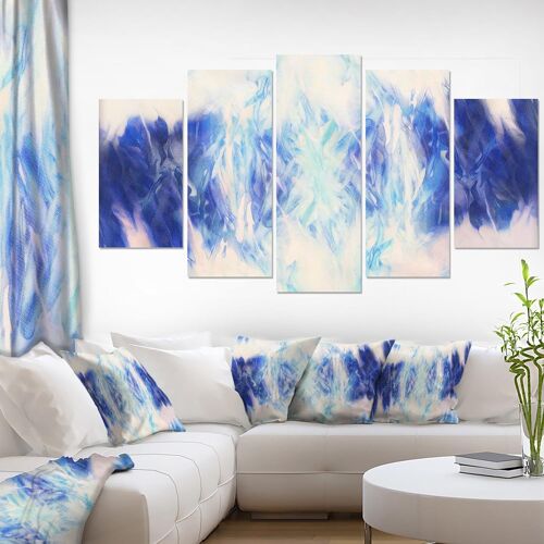 Collage bleu avec des taches Impression sur toile Forme de diamant Panneaux BluePurplex 200 x 100 cm. (sans cadre)