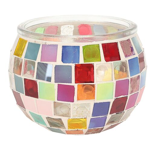Mosaïque Verre Chandelier Fait à la main coloré romantique Mosaïque Verre Bougeoir pour Home Bar Décoration du dîner