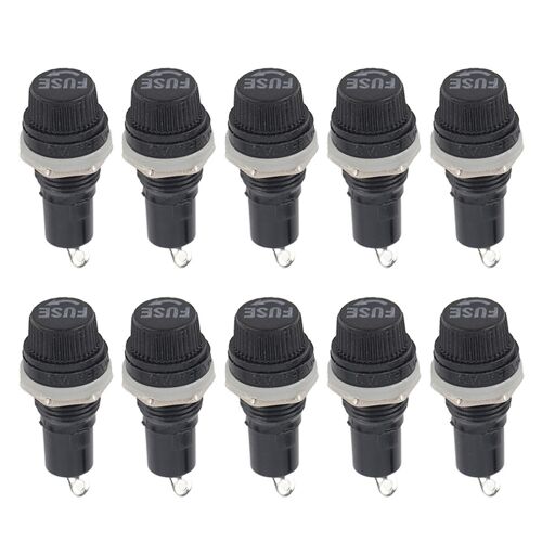 10pcs Panel Mount Screw Cap Fuse Holder Case pour Radio Glass Tube Fuses