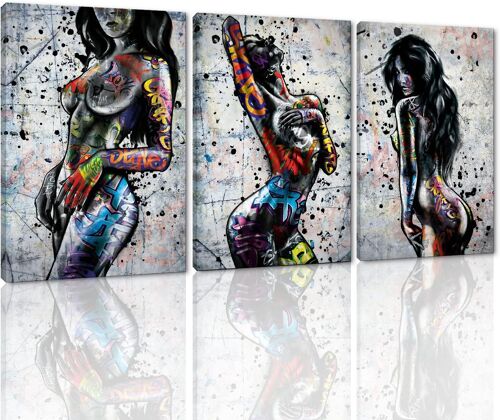 Chien Husky noir et blanc aux yeux bleus CanvaWall Art moderne imprimés et affiches de visages d'animaux enveloppés dans une galerie tendus et pour la décoration de la ma 50 x 25 cm. (sans cadre)