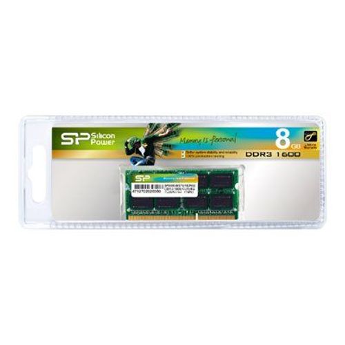SILICON POWER - DDR3 - module - 8 Go - SO DIMM 204 broches - 1600 MHz / PC3-12800 - CL11 - 1.5 V - mémoire sans tampon - non ECC