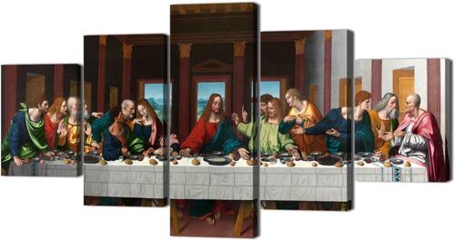 Peinture à l'huile de Jésus de la Cène noire, images murales sur toile pour salon, affiches et impressions modernes, impression giclée, galerie tendue 50 x 25 cm. (sans cadre)