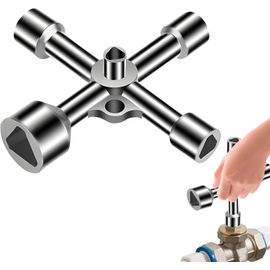 Clé Triangle 4 Voies 5 Tailles Diamètre Intérieur 7Mm/10Mm/12Mm/13Mm/18Mm Clé Universelle Clef Triangle Pour Boîte Électrique,Gaz,Eau,Compteur Électrique,Boîte D'Armoire