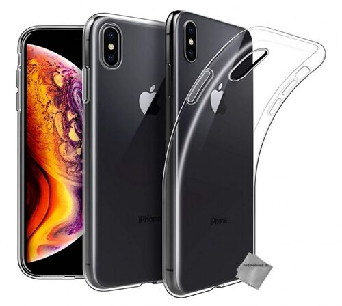 Housse etui coque silicone gel pour Apple iPhone XR + verre trempe TRANSPARENT TPU